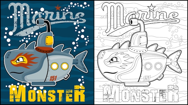 Marine robots monster cartoon