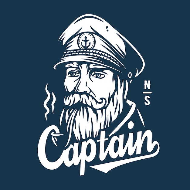 marine sailor captain with pipe nautical skipper