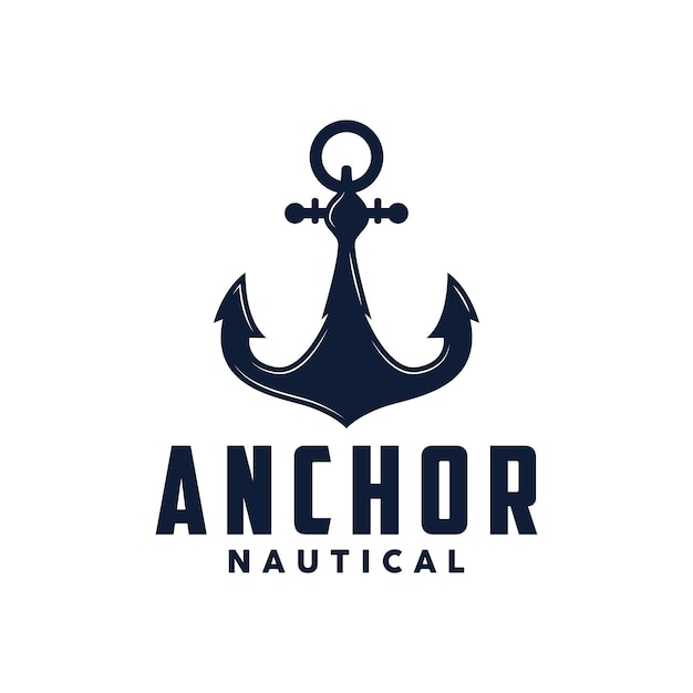 Vector marine schip vector anker logo eenvoudig minimalistisch ontwerp anker illustratie eenvoudig marine