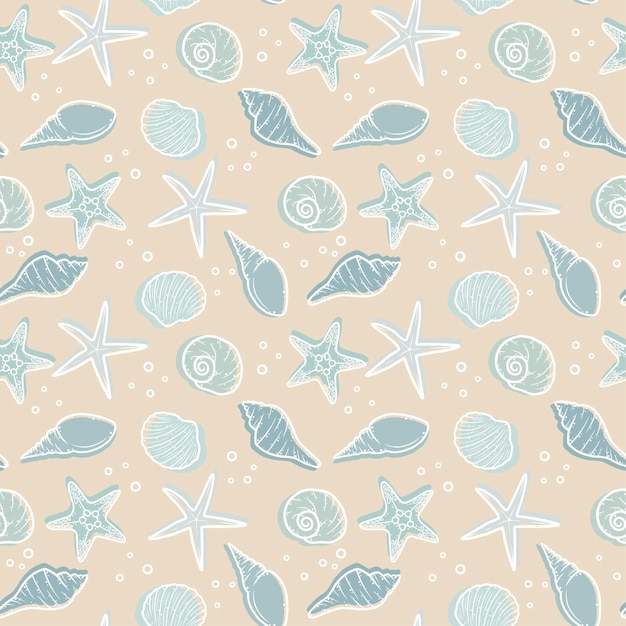 Vector marine seamless pattern, vector art