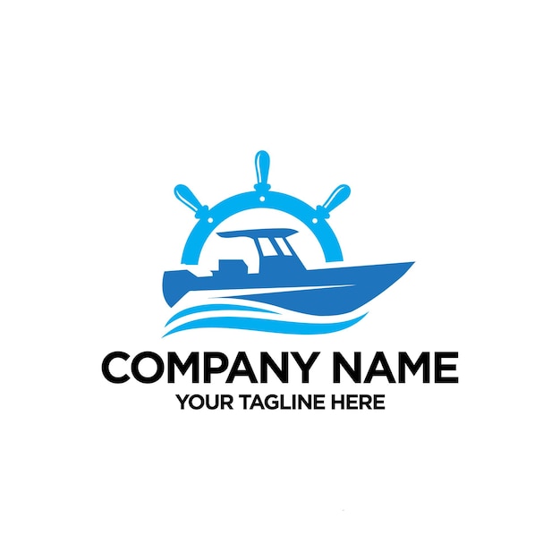 Vector marine and speed boat logo design