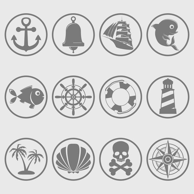 Marine symbols gray