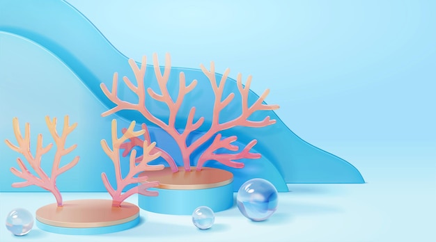 Marine theme scene with coral reef