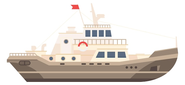 Marine transport modern schip pictogram maritiem symbool geïsoleerd op een witte achtergrond