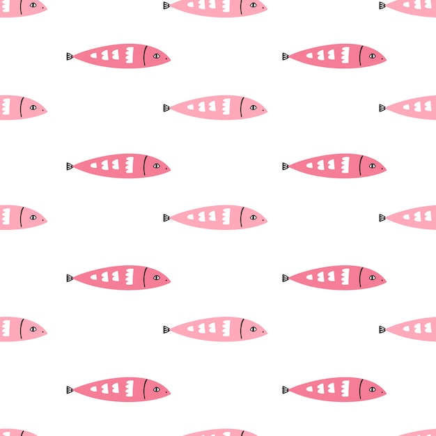 Vector marine vector seamless pattern with fish