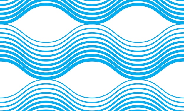 marine vector seamless pattern with stylized blue waves, curve lines abstract repeat tiling background. water wave abstract design.