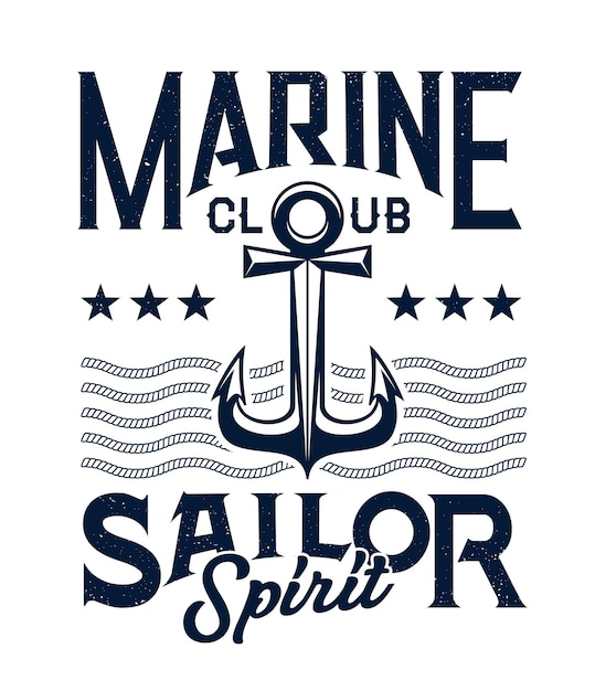 Marine zeilen club vector embleem of print