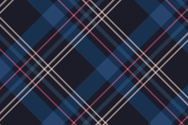 Marineblauwe tartan naadloze patroon achtergrond vector sjabloon