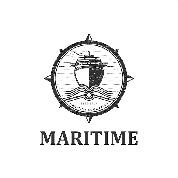 Maritiem school vintage logo-ontwerp