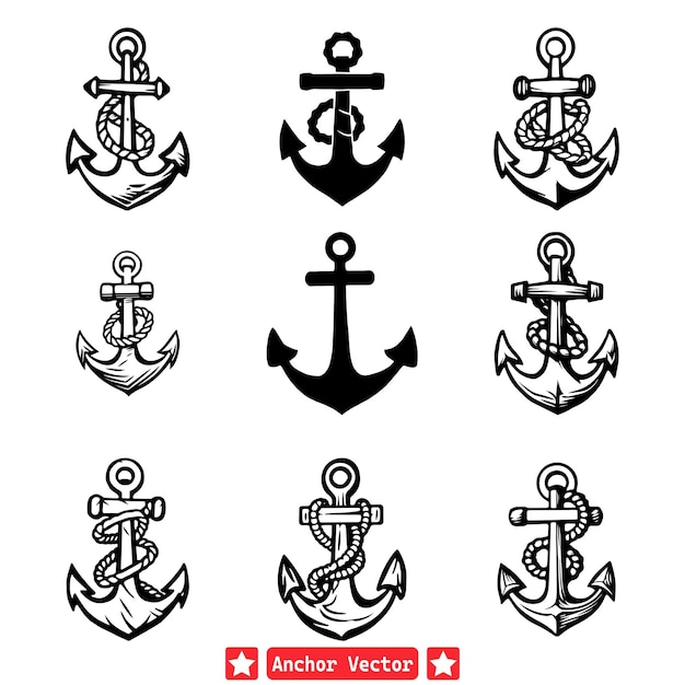 Maritime Emblem Anchor Shape Silhouette