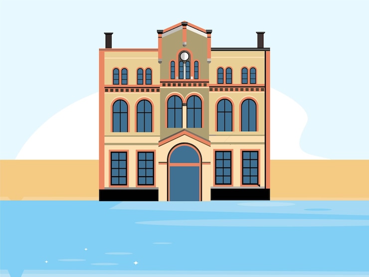 Vector maritime museum concept illustration stylish and beautiful