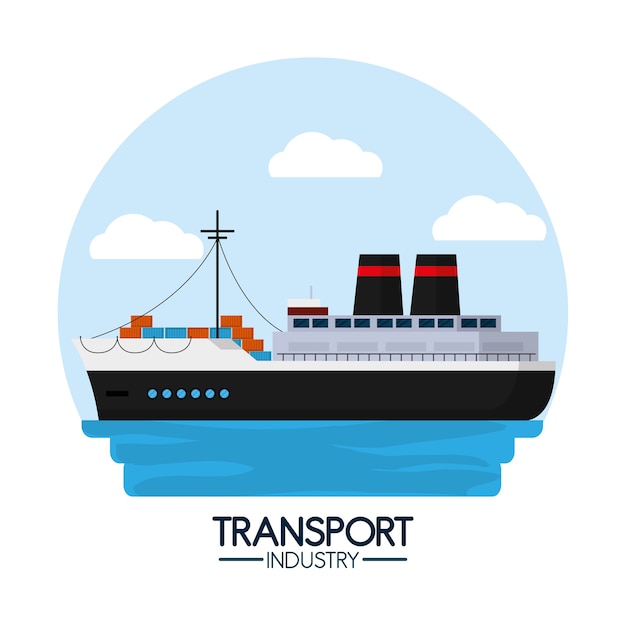 Vector maritime transport and logistics industry