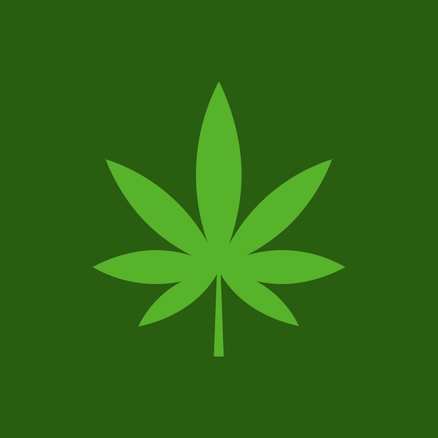 Vettore simbolo della foglia di mariuhana, icona della marijuana o della canapa, segno medico della cannabis, illustrazione del vettore della droga dell'erbaccia