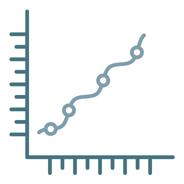 Marked Scatter With Smooth Lines Flat Illustration