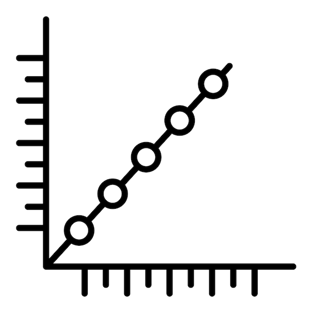 Marked scatter with straight lines line illustration