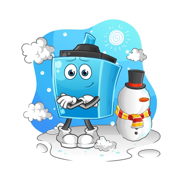 Markeerstift in koude winter karakter cartoon mascotte vector