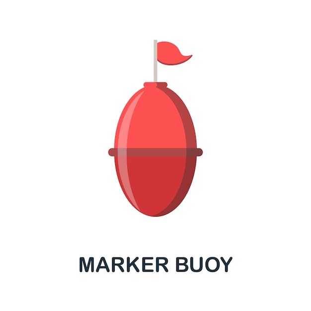 Плоская иконка marker buoy цветной простой элемент из коллекции дайвинга creative marker buoy icon для шаблонов веб-дизайна инфографика и многое другое