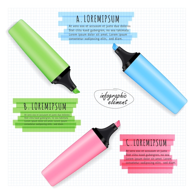 Vector marker highlight  infographic text and concept foe design.