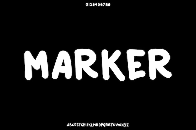 Marker inkt creatieve vector weergave alfabet lettertype ontwerp