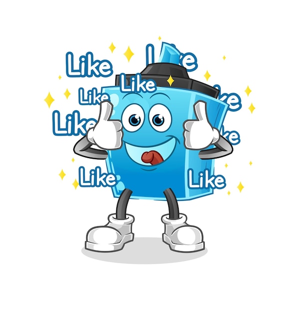 Marker pen give lots of likes cartoon vector