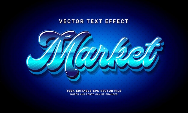 Market 3d editable text style effect