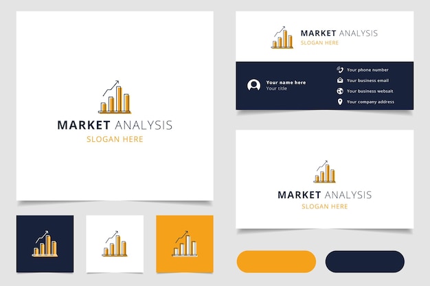 Market analysis logo design with editable slogan branding