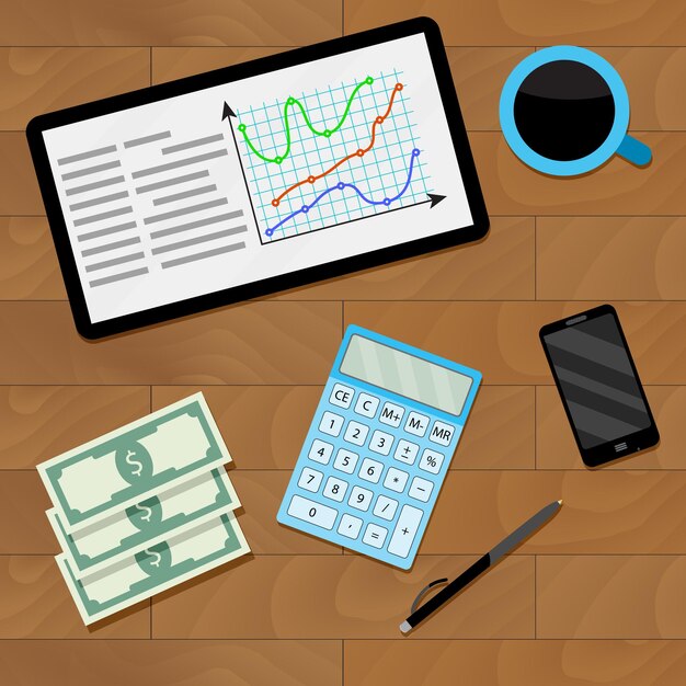 Market chart on tablet