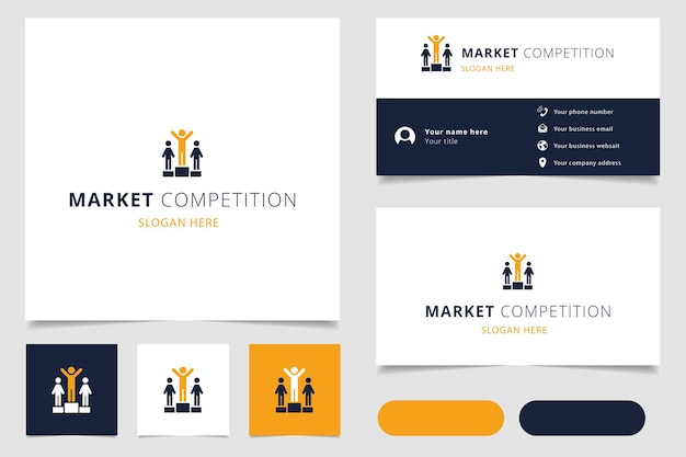 Market competition logo design with editable slogan branding