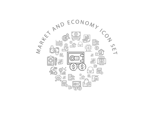 MArket and economy icon set design