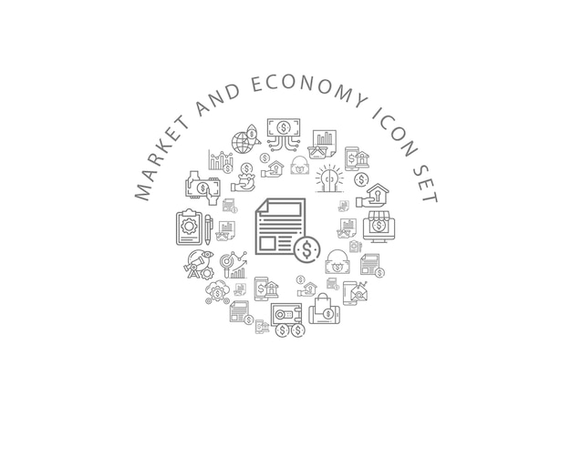 MArket and economy icon set design