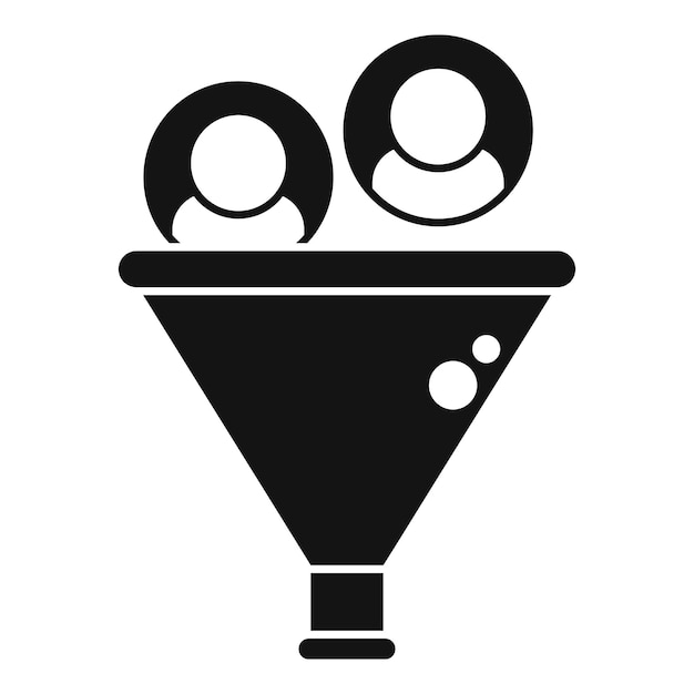 Vector market funnel icon simple vector customer target people share