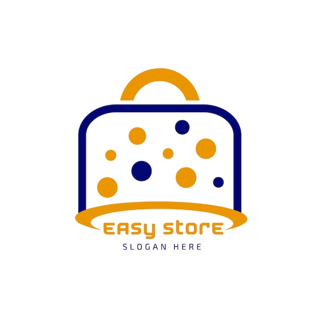 市場のロゴと、e コマース ショッピングおよびアプリケーション用のシンプルなストア