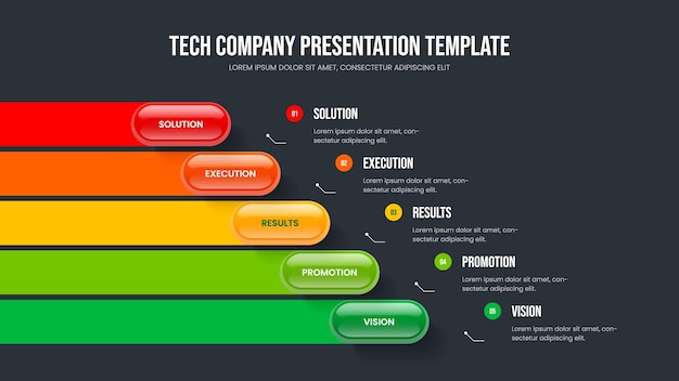 Market Overview Slide Template Vector Illustration