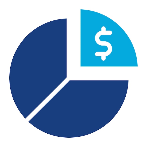 Immagine vettoriale dell'icona del grafico a torta del mercato può essere utilizzata per il trading