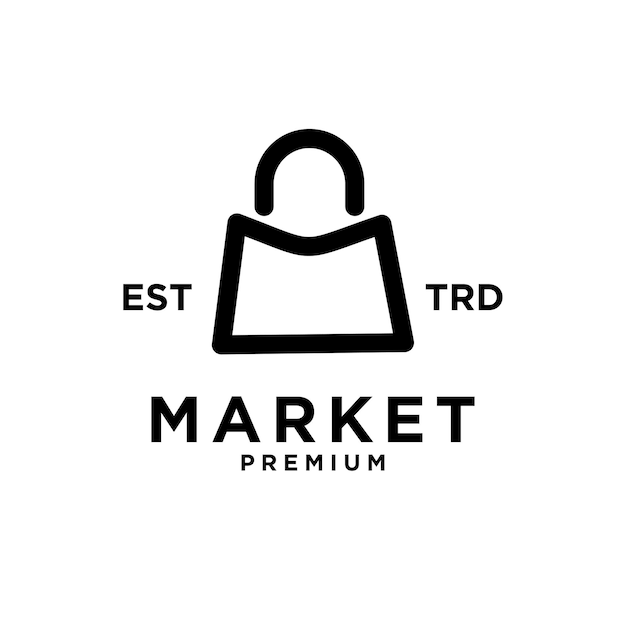 Market shop bag initial M logo icon design