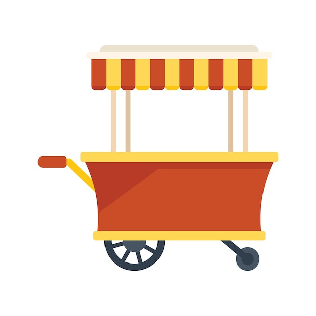 Market shop icon flat vector Cart food Fast mobile cart isolated