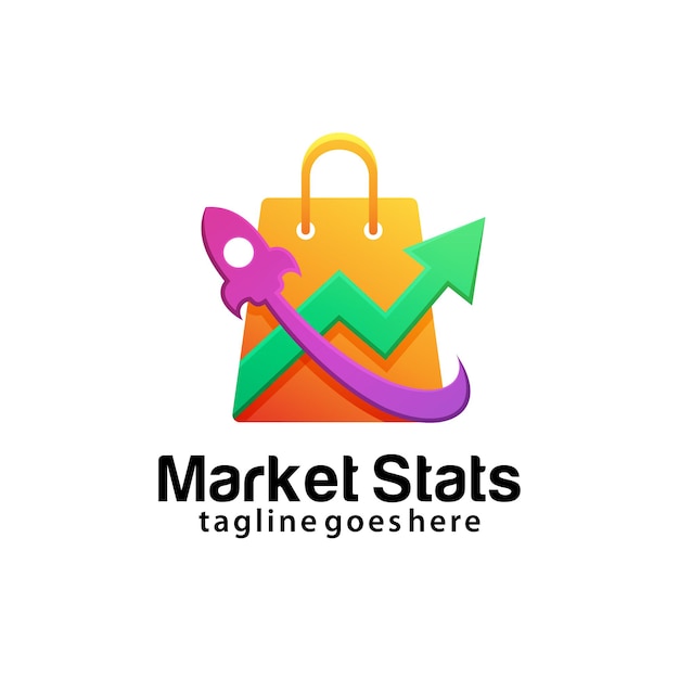 Market stats logo design template