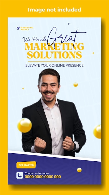 Vector marketing ads promotional story template design