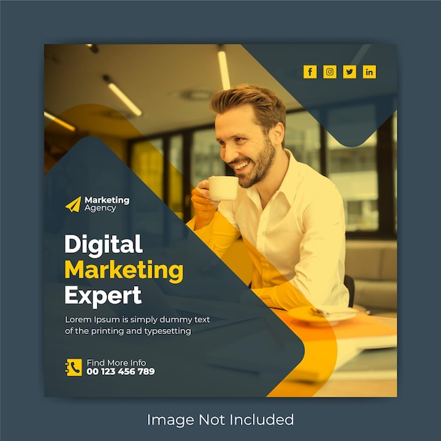 Marketing agency and advertising social media post template