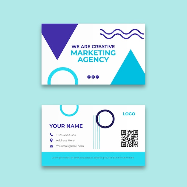 Vector marketing agency business card template