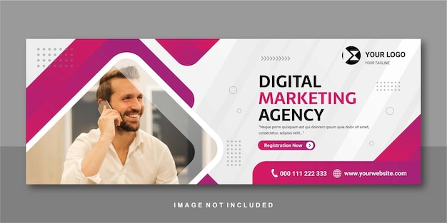 Vector marketing agency facebook banner premium design