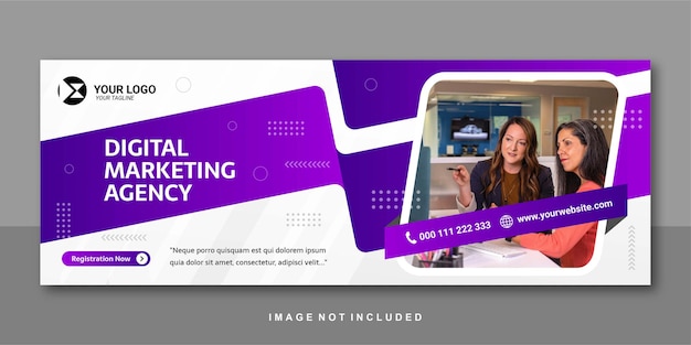 Marketing agency facebook banner premium design