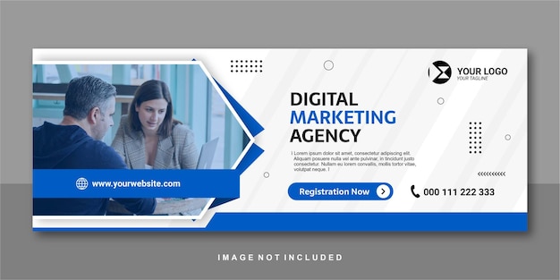 Marketing agency facebook banner premium design