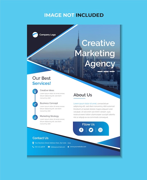 Marketing agency flyer template