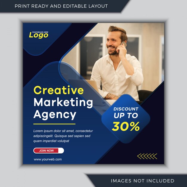 Vector marketing agency post template