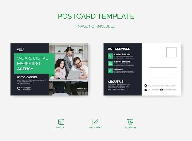 Marketing agency postcard design template