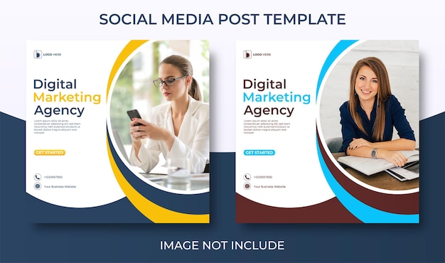 Marketing agency social media template for corporate