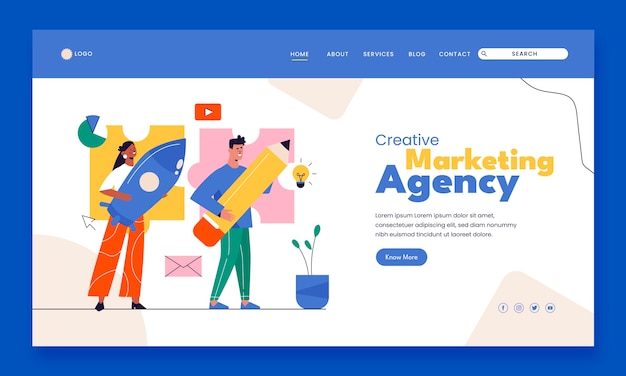 Vector marketing agency template design