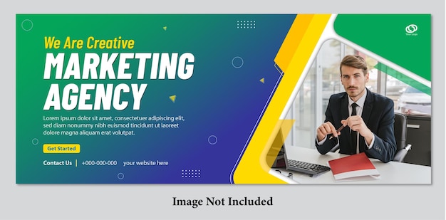 Marketing agency web banner or social media cover template