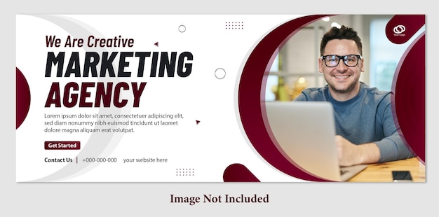 Веб-баннер маркетингового агентства или шаблон обложки в социальных сетях